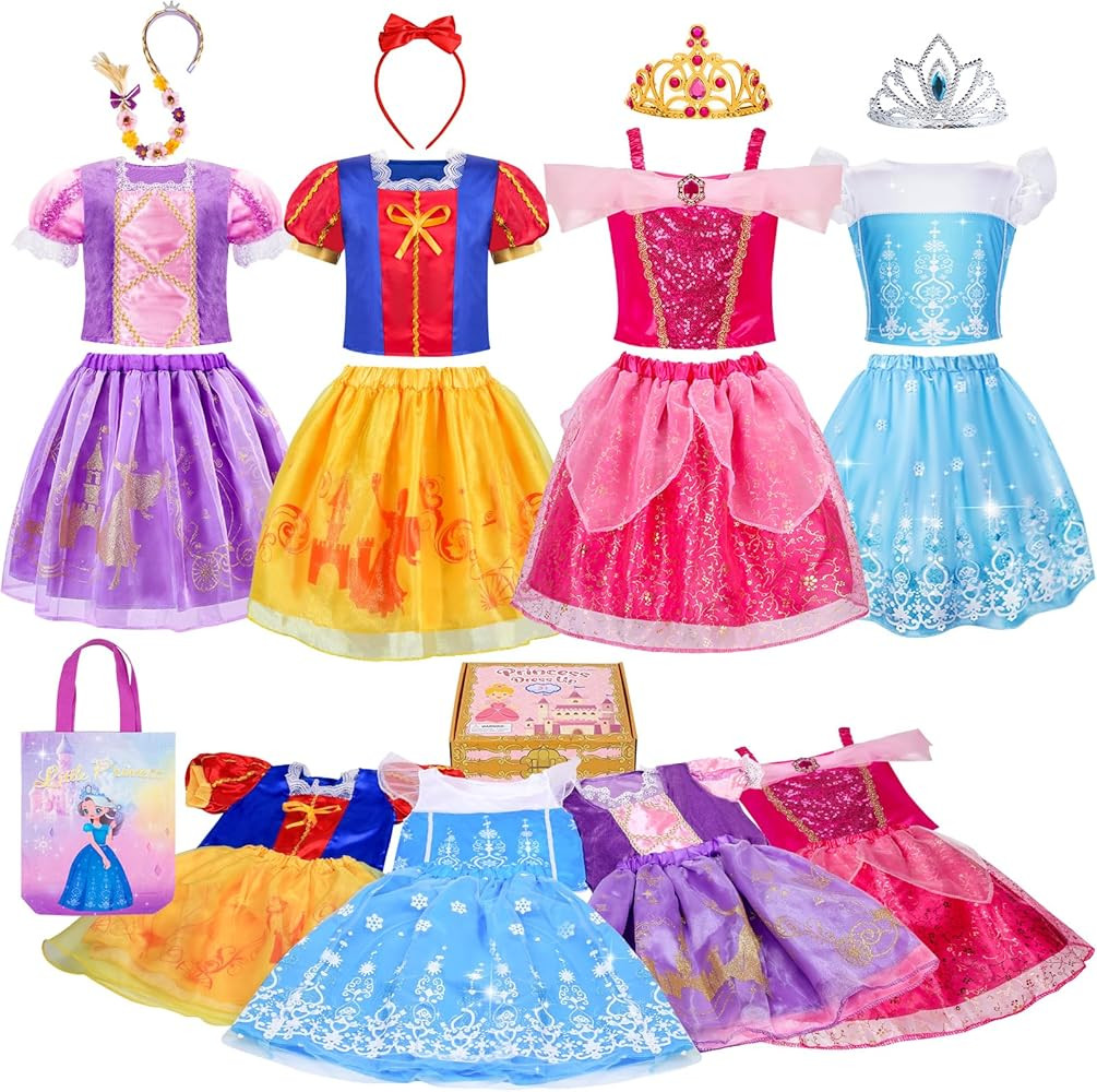 Meland Princess Dress Up for Girls - Dress Up Clothes for Girl Age 3-8 Year Old, Gift Idea for Bi... | Amazon (US)