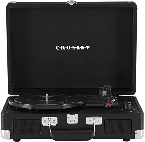 Crosley CR8005DP-BK1 Cruiser Plus Vintage 3-Speed Bluetooth in/Out Suitcase Vinyl Record Player Turntable, Black | Amazon (US)