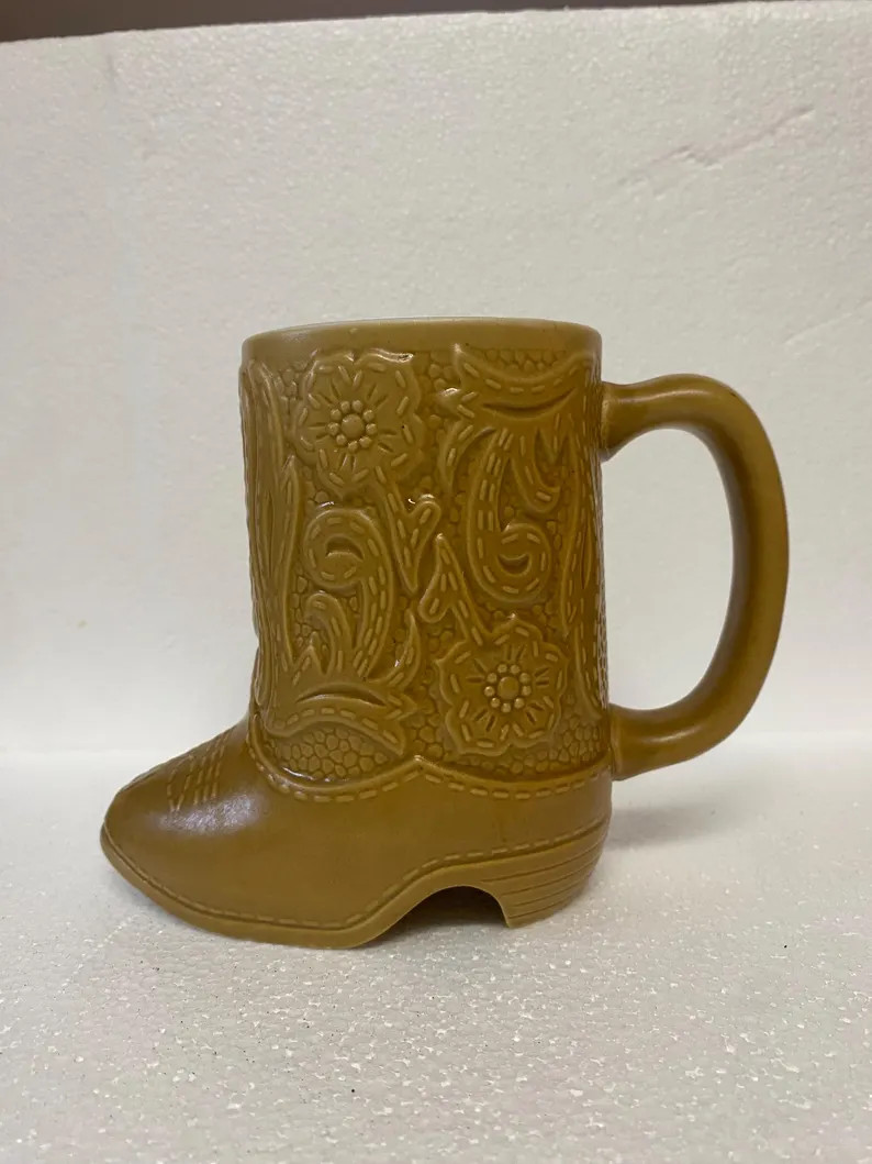 Cowboy Boot Ceramic Coffee Mug by Ceramarte, Made in Brazil - Etsy | Etsy (US)