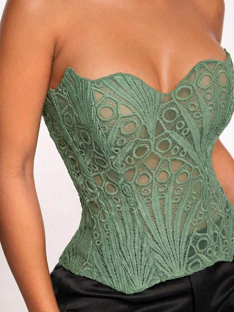 Radiana Women's Sexy French Lace-Up Corset Shapewear | SHEIN