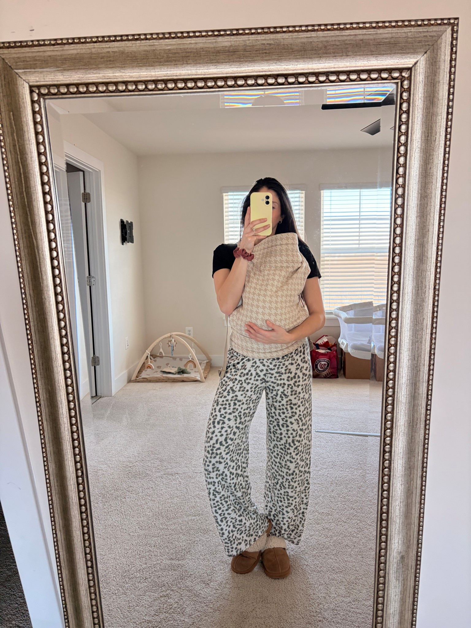 Softest lounge pants ever!!! Living in these postpartum. 

@zsupplyclothing  pants - wearing XS
@mabe baby carrier saving the day with a busy toddler 

#LTKBaby #LTKPetite #LTKmomlife