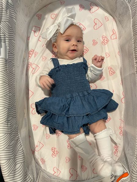 Baby girl denim ruffle bubble, baby girl summer outfits, baby girl bows, knee socks for baby girl 

#LTKfindsunder100 #LTKbaby #LTKfindsunder50