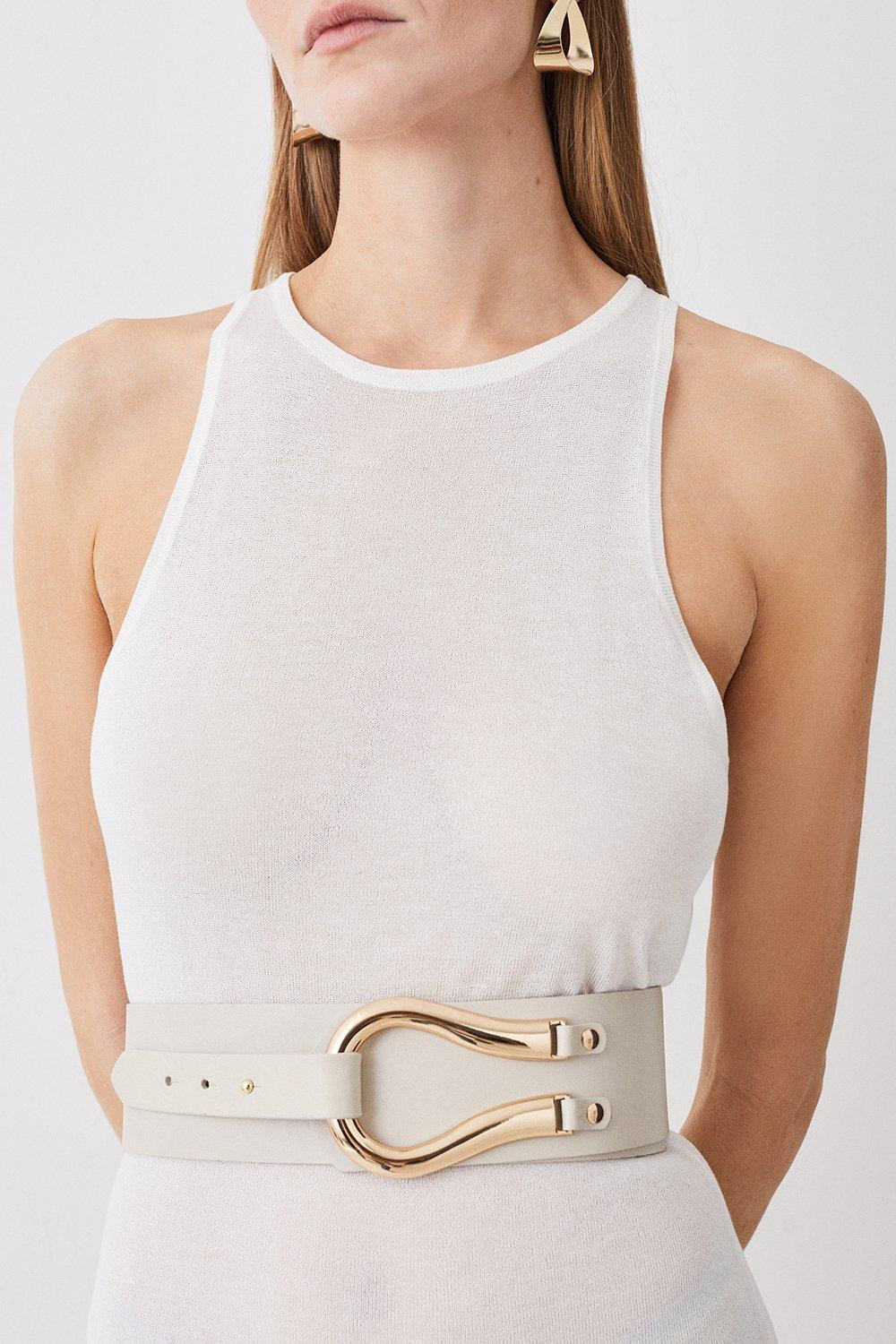 Leather Hardware Detail Waist Belt | Karen Millen US