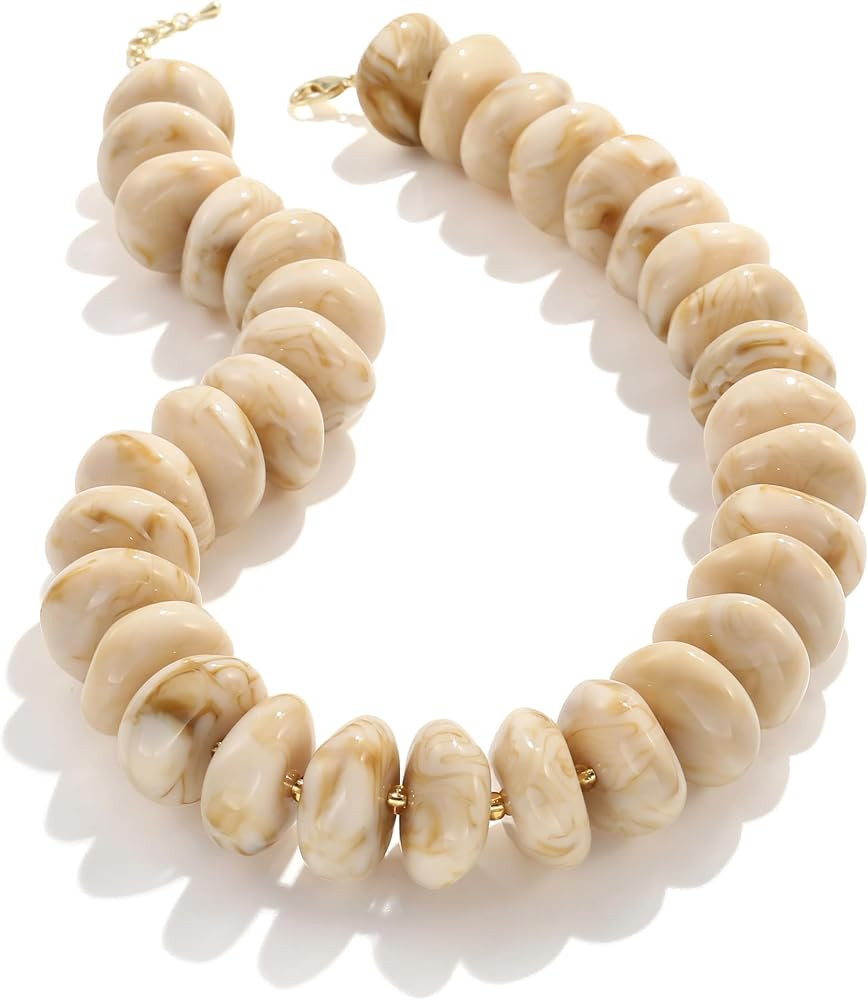 CONRAN KREMIX Colorful Chunky Beaded Necklace for Women,Large Acrylic Bead Choker Statement Neckl... | Amazon (US)