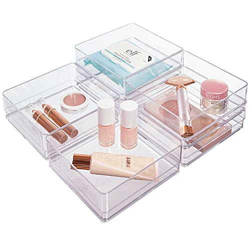STORi SimpleSort 6-Piece Stackable Clear Drawer Organizer Set | 6" x 6" x 2" Square Trays | Small... | Amazon (US)