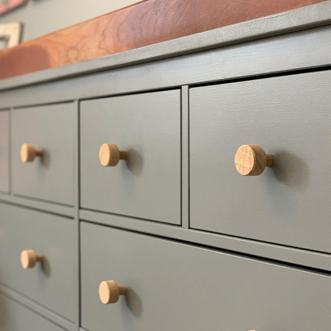 Solid Oak Round Dresser Knob. Handmade Handle Upgrade for Nursery, Kids Room, and Nightstand. Per... | Etsy (US)
