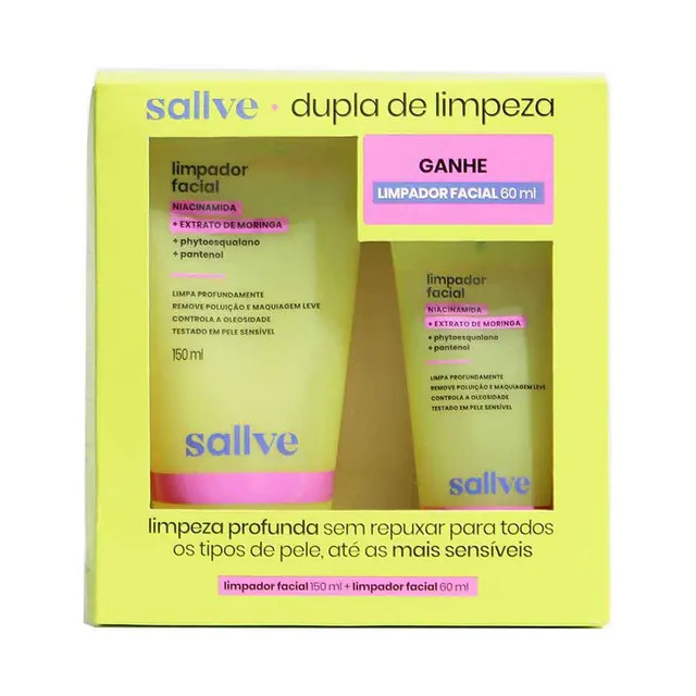 Kit Limpador Facial Sallve Compre 150ml e Ganhe 60ml - Oferta | Droga Raia | DrogaRaia (BR)