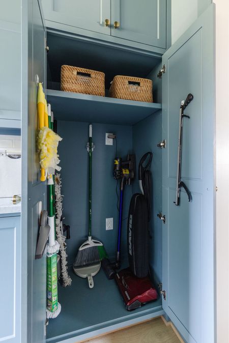 ✨ Laundry room broom and storage closet #organization ✨ TIP: Have your electrician install an outlet for easy vacuum charging!

#LTKfamily #LTKhome