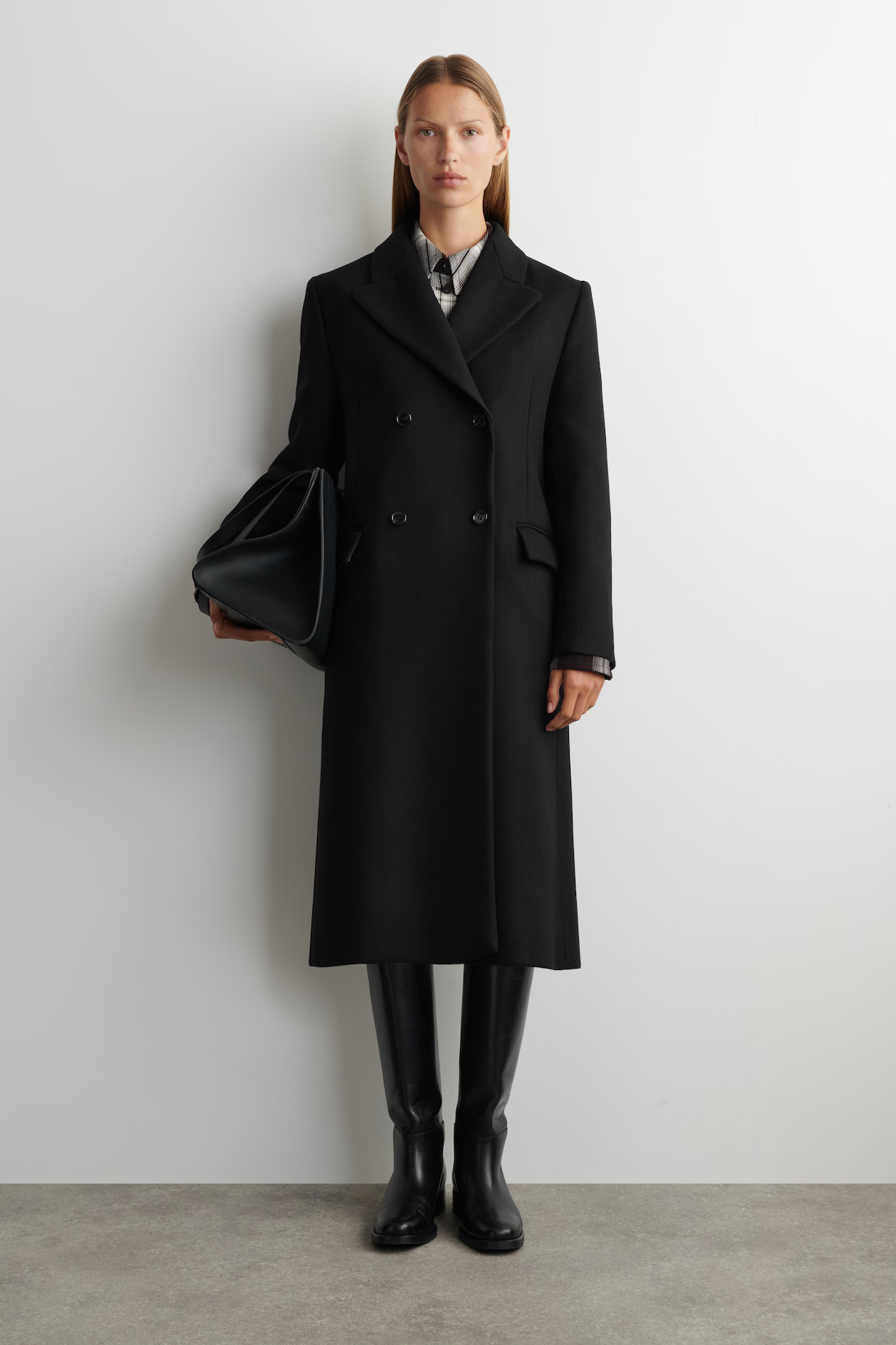 TAILORED DOUBLE-BREASTED WOOL LONG COAT | H&M (UK, MY, IN, SG, PH, TW, HK)