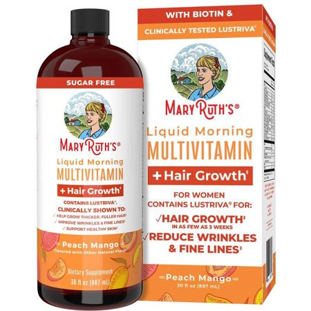MaryRuth s Multivitamin Multimineral Supplement for Women Hair Growth Vitamins | w Lustriva & Chromium Picolinate 1000mcg | Thicker Hair Less Wrinkles & Fine Lines Skin Care | Ages 18 | 30 Fl Oz | Walmart (US)