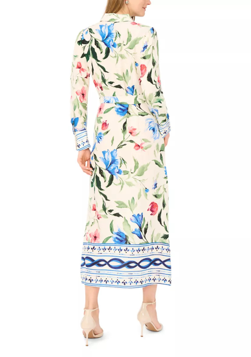 Women's Roll Sleeve Tie Waist Shirt Dress | Belk