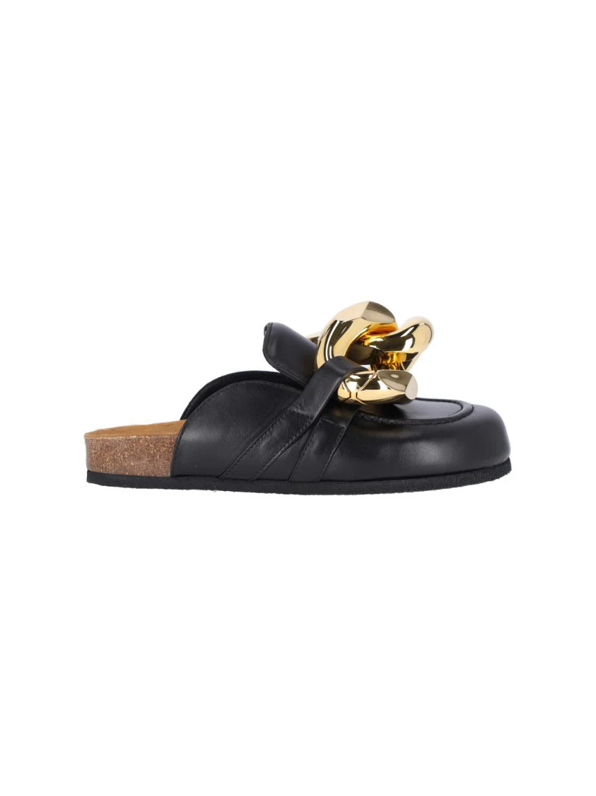 Black Leather Catena Mules | Shop Simon