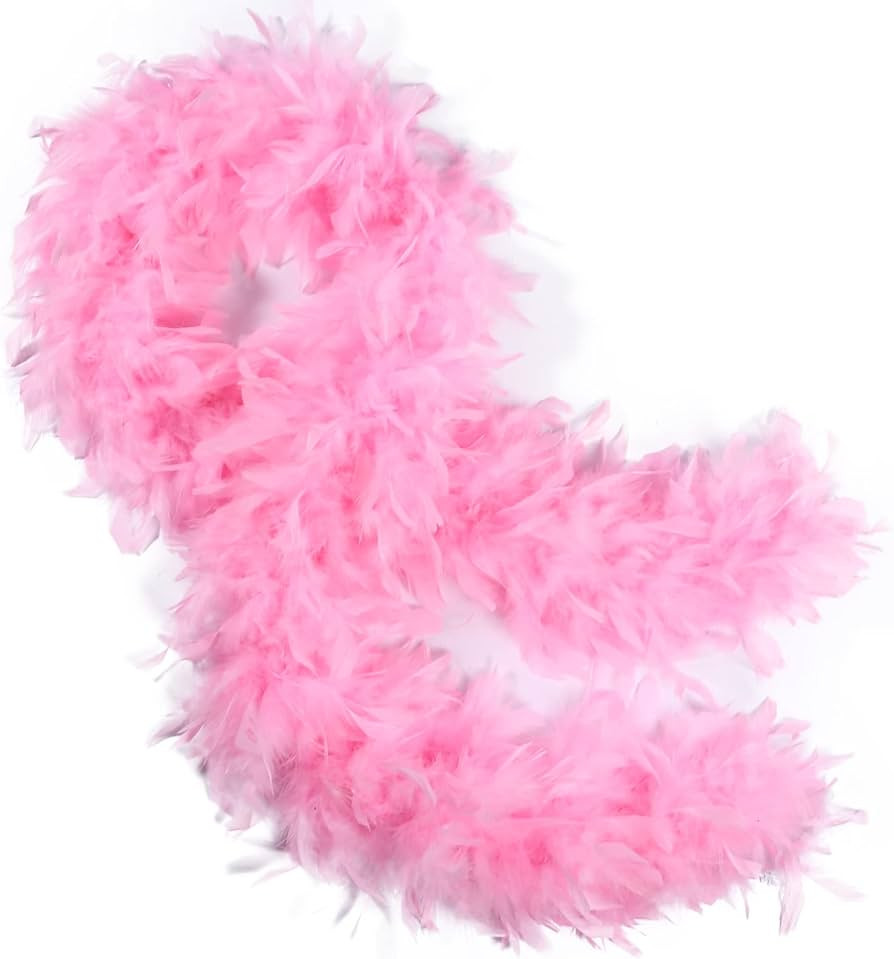 THARAHT Pink Chandelle Turkey Feather Boa 2 Yards 40g for DIY Craft Home Dancing Wedding Party Ha... | Amazon (US)