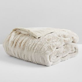 Ruched Faux Fur Throw | Pottery Barn Teen