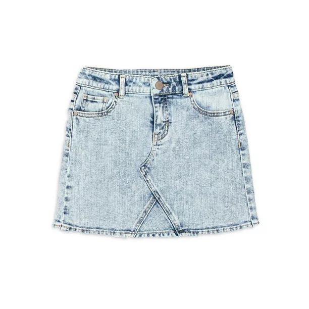 Wonder Nation Girls Mid-Rise Denim Skirt, Sizes 4-18 & Plus | Walmart (US)