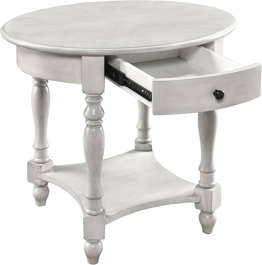 Solid Wood End Table Side Table for Living Room, Oval Round End Table Nightstand with Drawer, Vic... | Amazon (US)