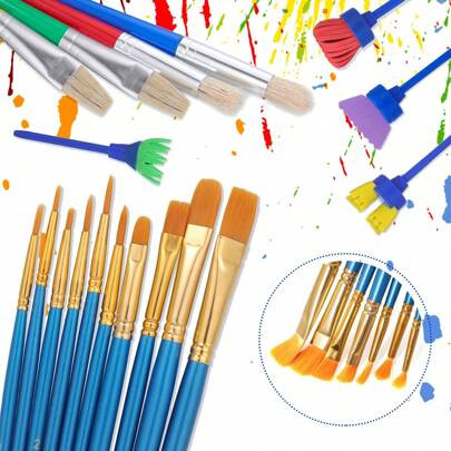 DIY Painting Brush Set Children's Paint Brushes Kids Paint Tool Kit For Beginner Painting Practice | SHEIN