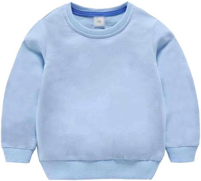 AIWUHE Toddler Boys Girls Solid Pullovers Sweatshirt Long Sleeve T-Shirt Kids Cotton Crewneck Thi... | Amazon (US)