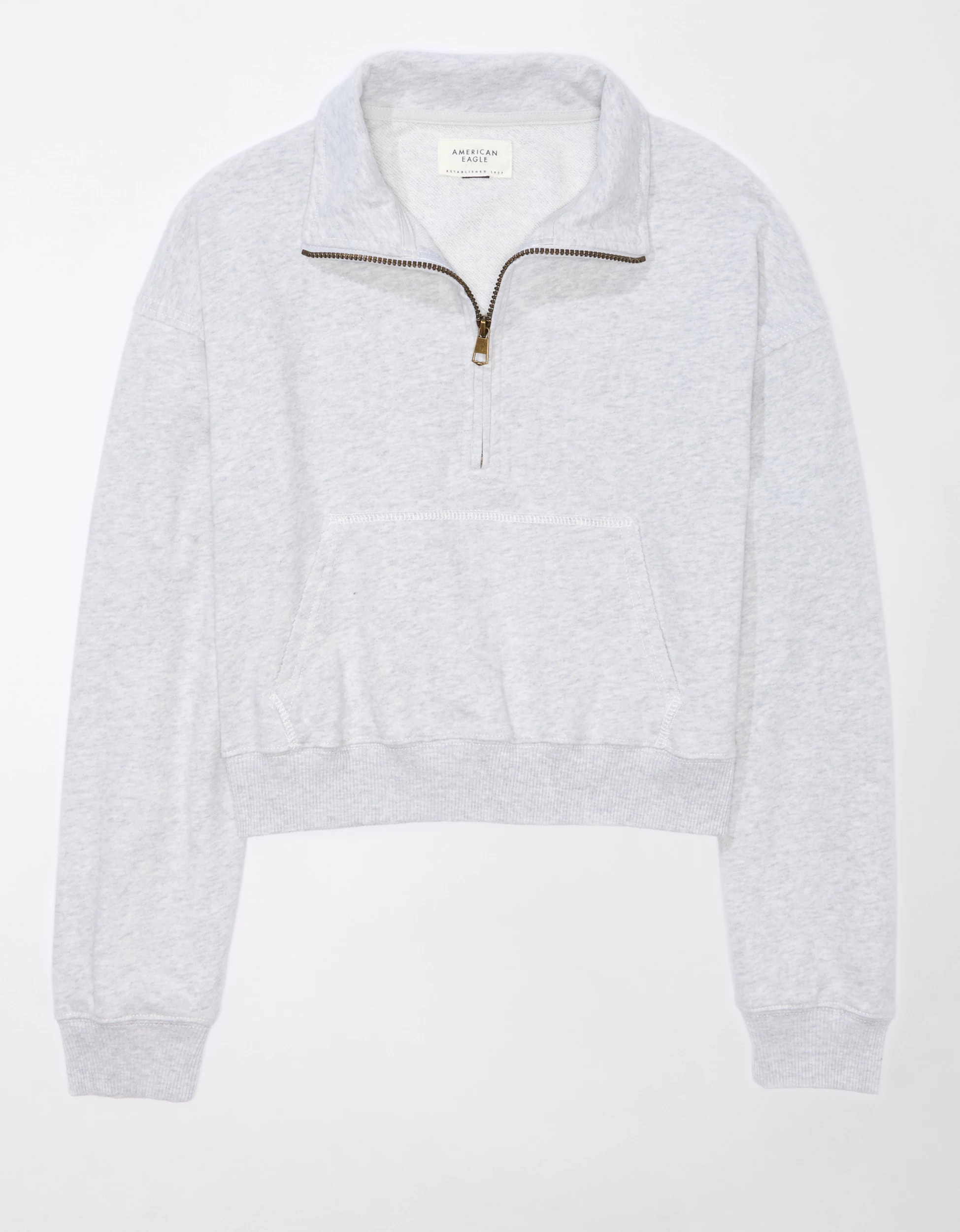 AE Cropped Quarter-Zip Sweatshirt | American Eagle Outfitters (US & CA)