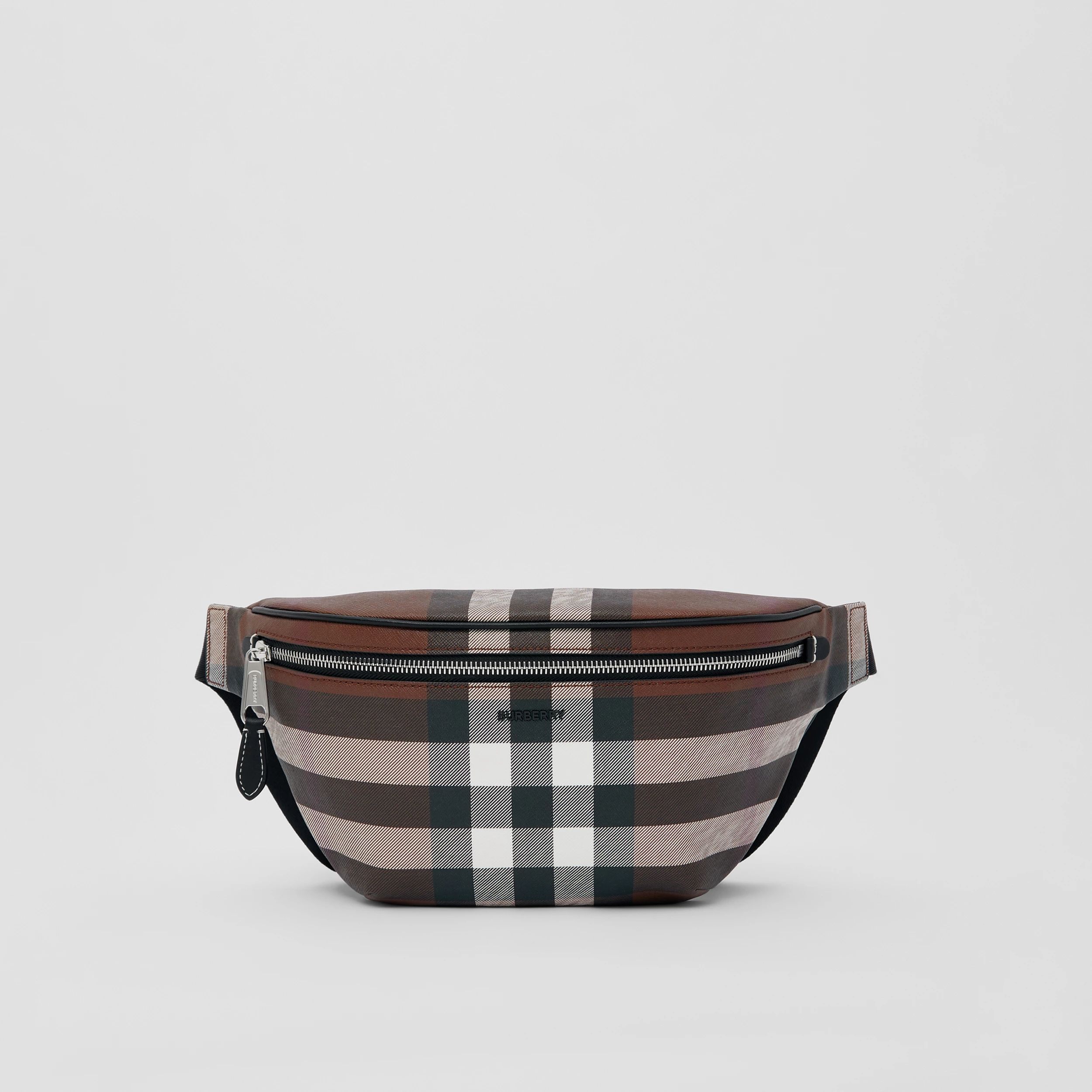 Check and Leather Bum Bag in Dark Birch Brown | Burberry® Official | Burberry (US)