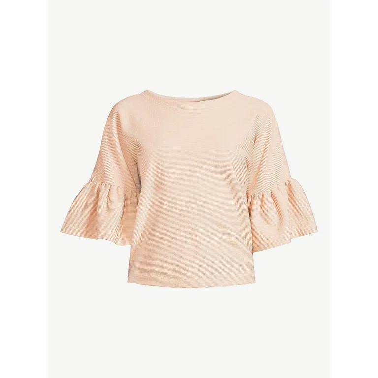 Free Assembly Women's Ruffle Ottoman Top with Dolman Sleeves | Walmart (US)