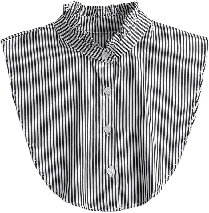 NIDMIDO Women Ruffle Mock Neck Detachable Half Blouse Shirts Fake Collar Dickey Collar Faux False... | Amazon (US)