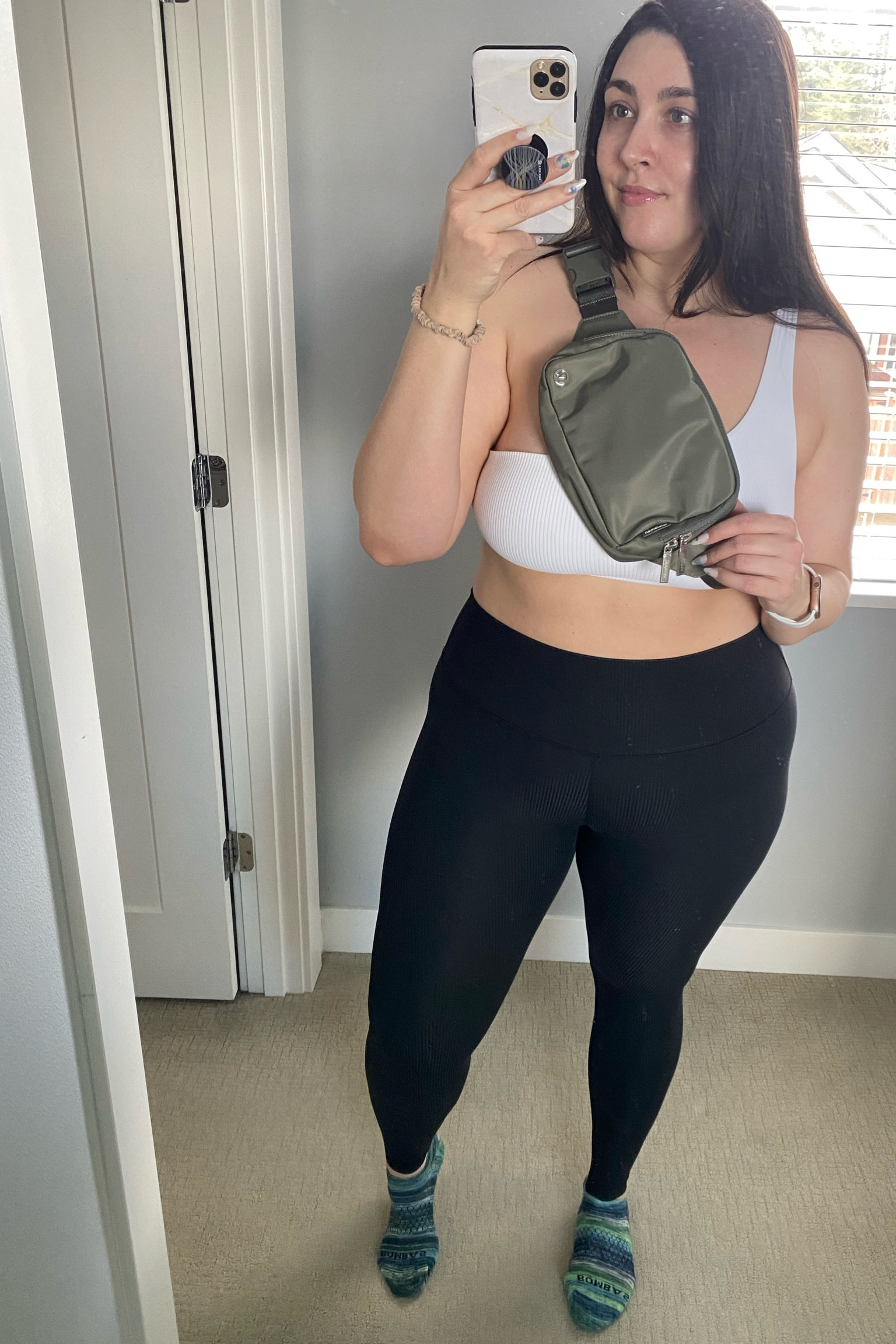 in my fitness girl era = new athleisure finds 🤩 I’m a 36DDD and can’t believe this one-shoulder sports bra stays up on me 🙌🏼 Also loving the colorway & material on this belt bag, perfect for my daily walks with my girls 🐶 🐶 #ootd #ltkathleisure #ltkfitness 

#LTKunder50 #LTKstyletip #LTKSeasonal