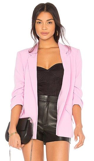 Bardot Tuck Sleeve Blazer in Marsh Pink | Revolve Clothing (Global)