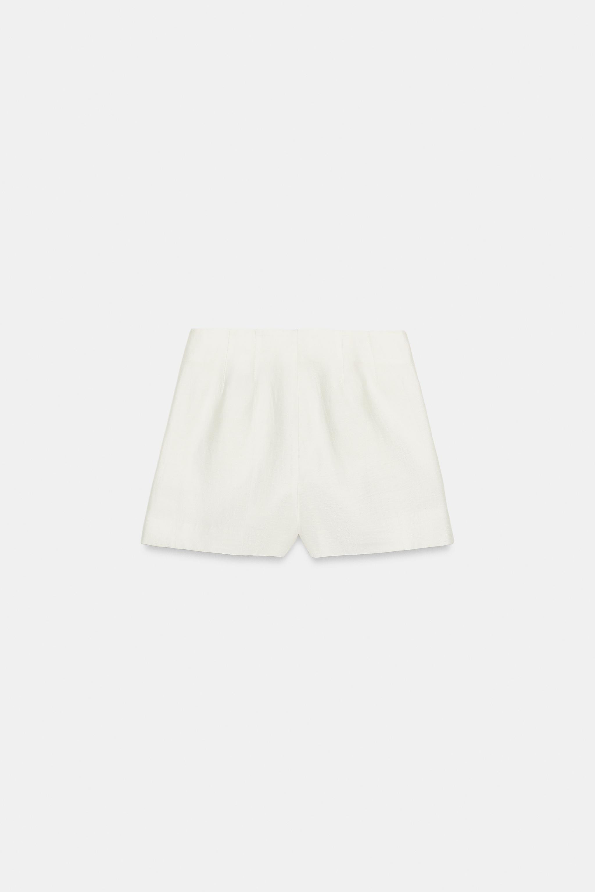 FABRIC-COVERED BUTTON SHORTS | Zara US