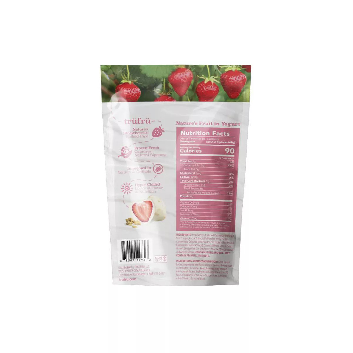 Tru Fru Parfait Poppers Frozen Strawberries in Yogurt & Granola - 5oz | Target