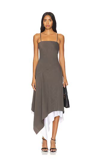 Scarf Hem Dress in Light Brown Melange | Revolve Dress | Revolve Fall | Revolve Outfits  | Revolve Clothing (Global)