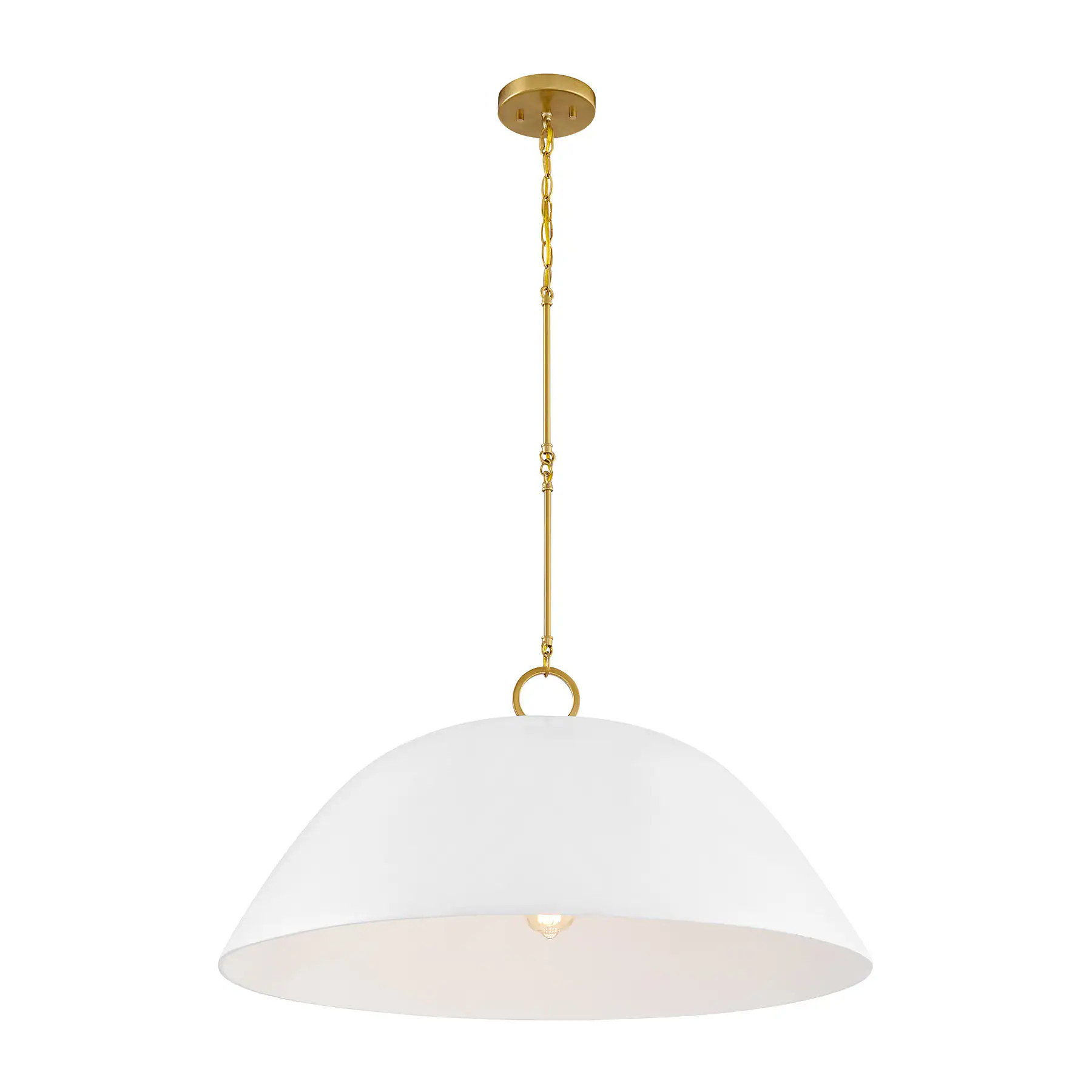 Savoy House Alta 1 -Light White Bisque and Brass Bohemian/global Bamboo Dome Large Hanging Pendant Light | 7-2918-1-157 | Lowe's