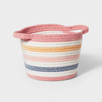 Small Multi Stripe Coiled Rope Storage Bin - Pillowfort™ | Target