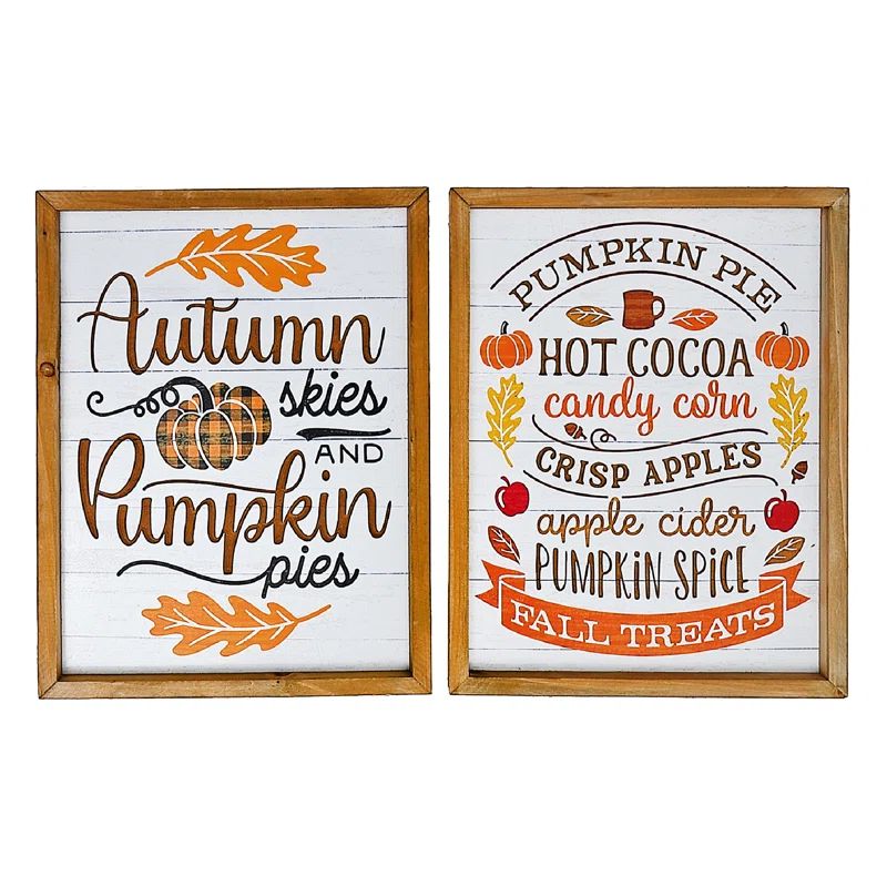 2 Piece Framed Engraved Harvest Sign Set | Wayfair North America