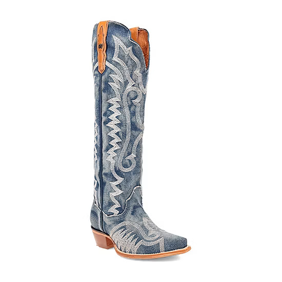Dan Post Womens Denim Darlin' Stacked Heel Cowboy Boots | JCPenney