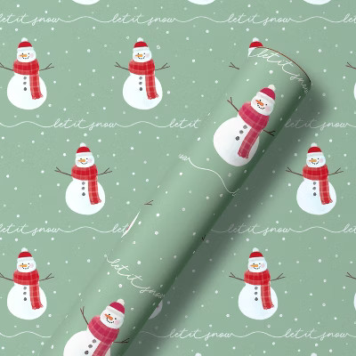 96"x30" Christmas Wrapping Paper Snowmen | Target
