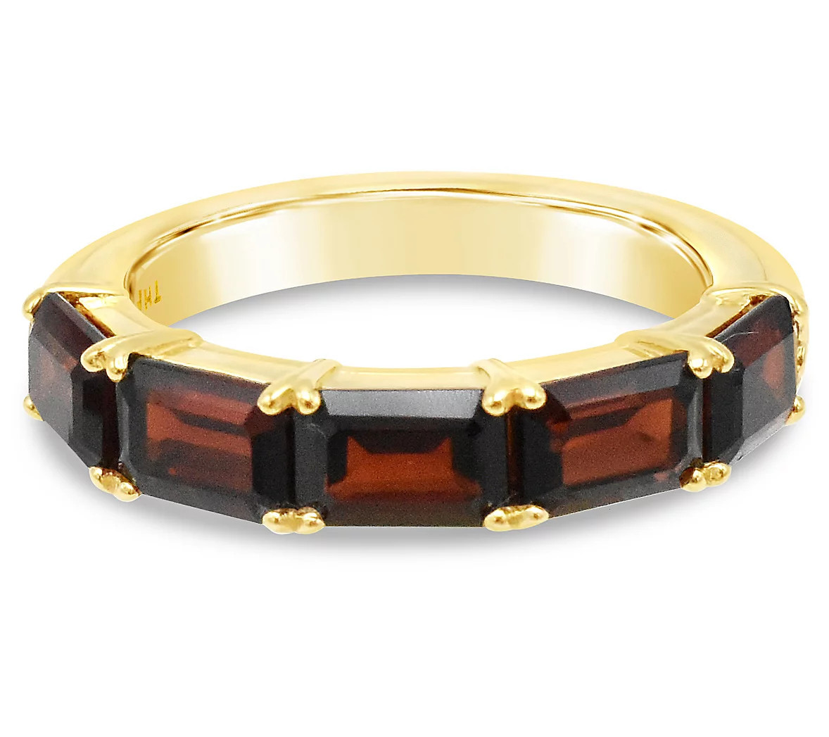 Elyse Ryan 14K Gold Clad Garnet Band Ring | QVC