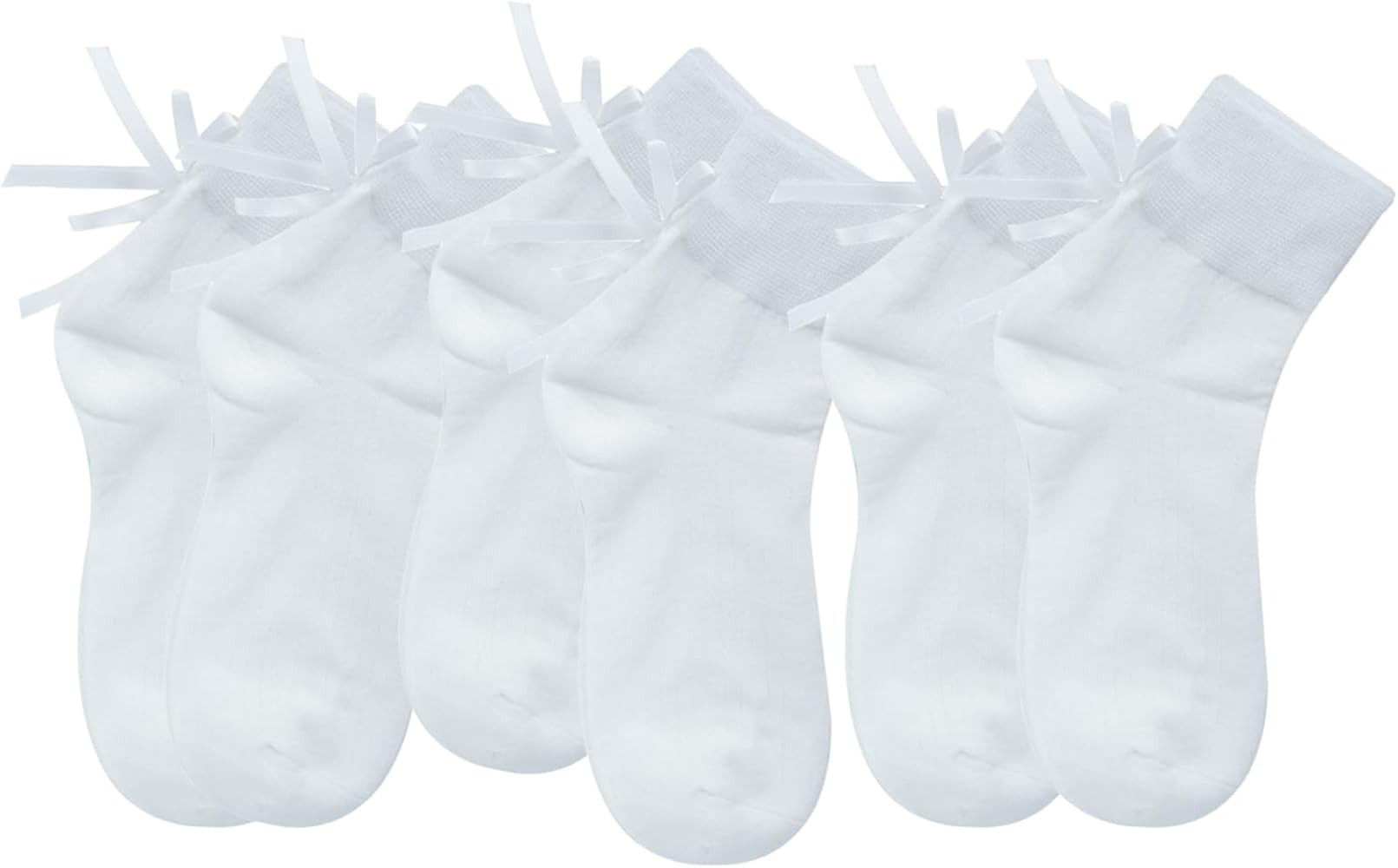 BonjourMrsMr Women's Bow Crew Socks - Cotton Sweet Lolita Dress Breathable Soft Girls' Socks - 3 ... | Amazon (US)