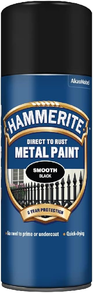 Hammerite Direct to Rust Metal Paint Aerosol Smooth Black Finish 400ML | Amazon (UK)