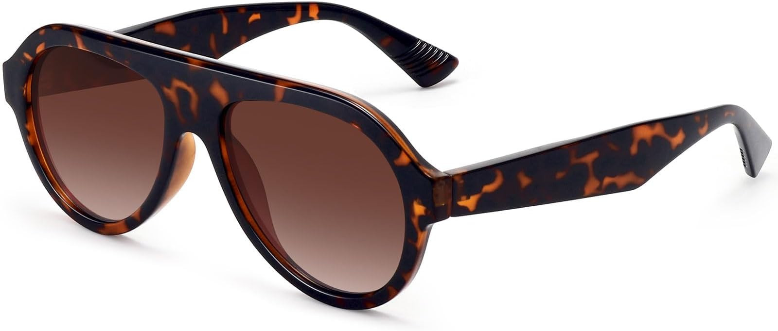 Trendy Polarized Aviator Sunglasses for Women Men 70s Vintage Plastic Frame Sun Glasses FZN817 | Amazon (US)