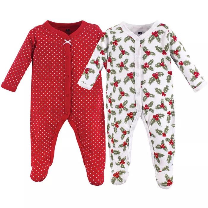 Hudson Baby Baby Cotton Snap Sleep and Play 2pk, Holly | Target