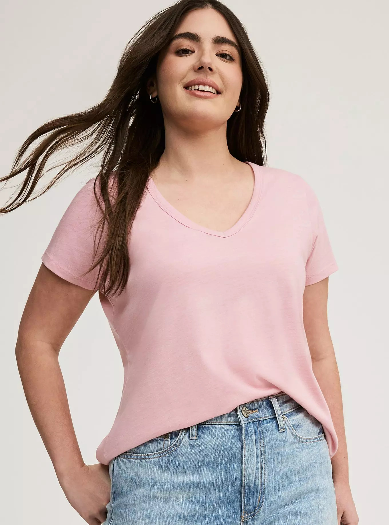 Girlfriend Signature Jersey V-Neck Tee | Torrid (US & Canada)