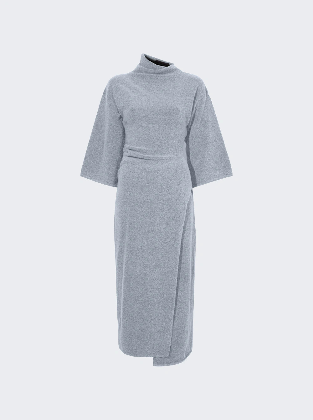 Viscose Wool Knit Dress Light Grey Melange | The Webster
