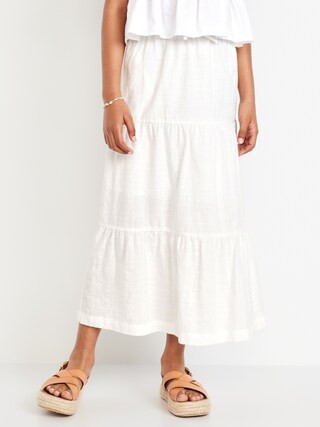 Printed Tiered Swing Midi Skirt for Girls | Old Navy (US)