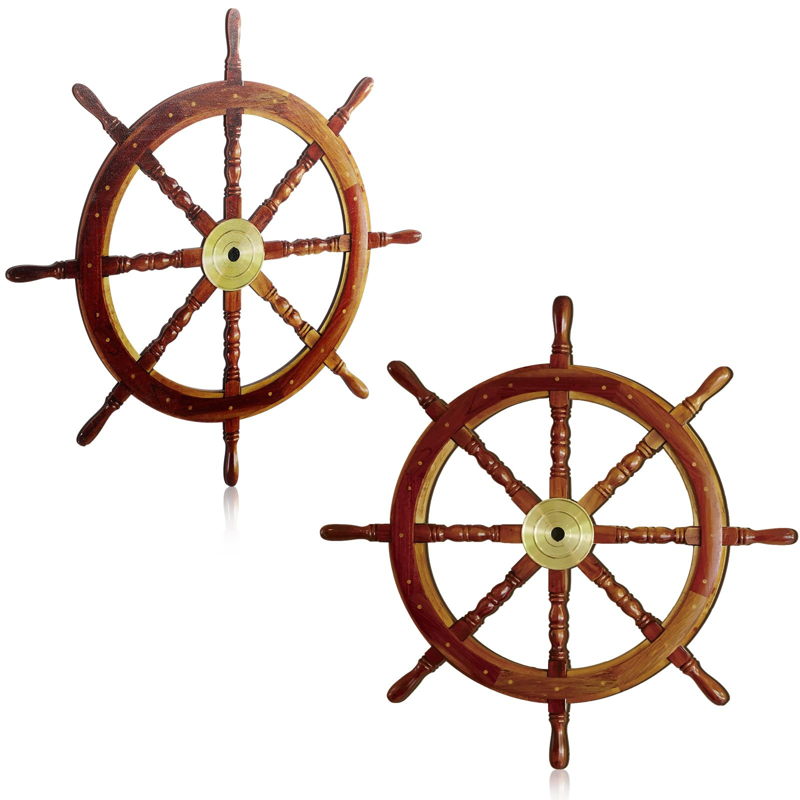 Tatuo 2 Pcs Ship Wheel Wall Decor Pirate Party Decorations Thin Flat Wooden Nautical Wall Art 2d ... | Amazon (US)