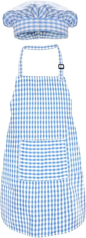 Kids Apron and Chef Hat Set, Cute Children Baking Aprons for Cooking Baby Baking Aprons | Amazon (US)