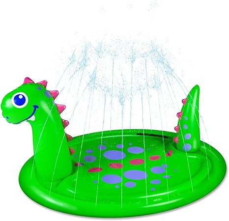 Good Banana Dinosaur Splashy Sprinklers, Kids’ Jumbo Splash Pad & Pool with 360-Degree Sprinkle... | Amazon (US)