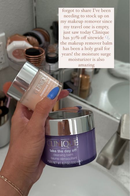 30% off my holy grail makeup remover balm + the moisture surge moisturizer 💜

#LTKsalealert #LTKbeauty #LTKfindsunder50