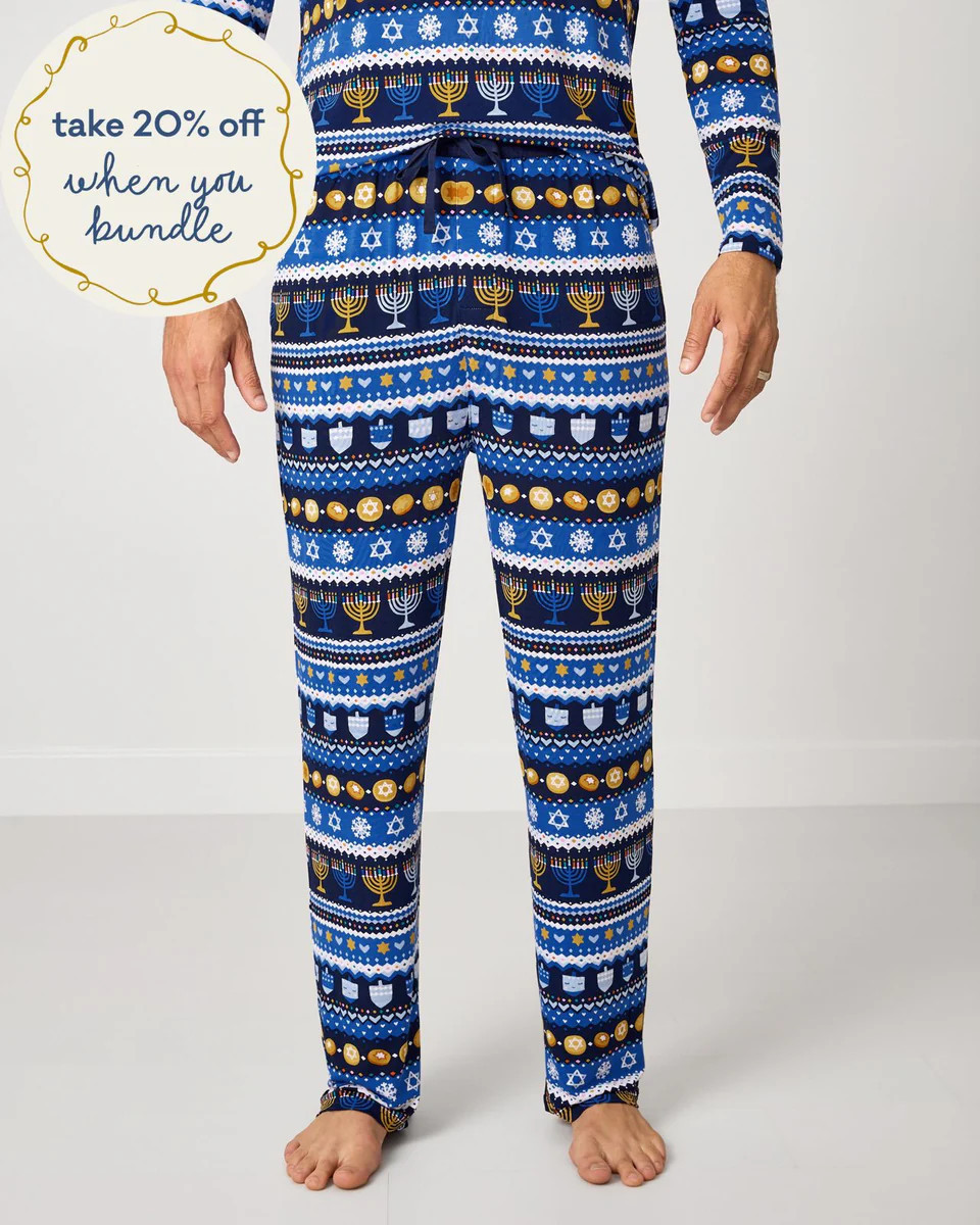 Hanukkah Fair Isle Men's Pajama Pants | Little Sleepies