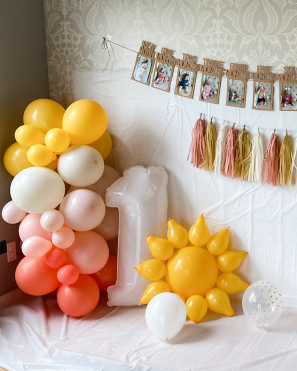 First birthday party decorations! First trip around the sun 

Balloons | banners | tassels | sunshine 

#LTKfamily #LTKbaby #LTKkids